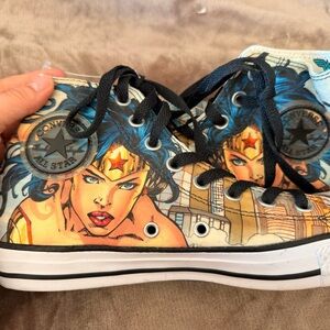 Converse Women's Wonder Woman High-Tops - Black, Blue, Tan